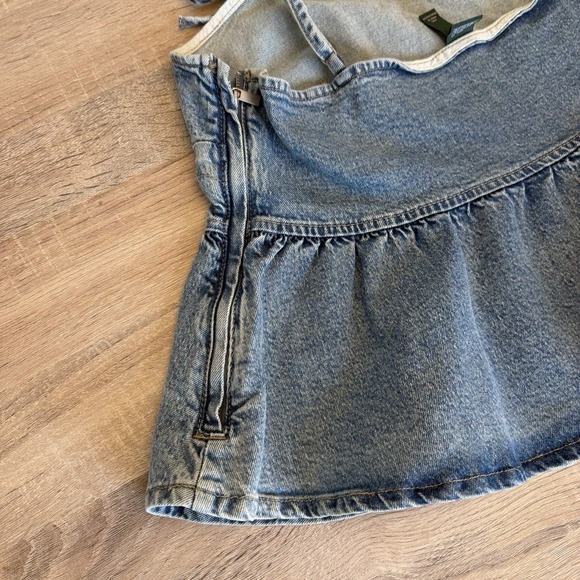 Wild Fable Denim Cami Top XXL Blue Babydoll Peplum Tie Strap Tank NWT - Picture 6 of 7